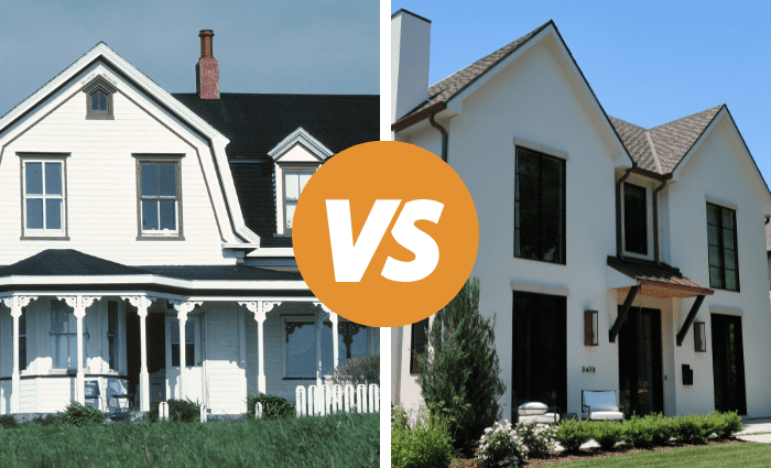 Key differences between farmhouse and modern farmhouse homes.